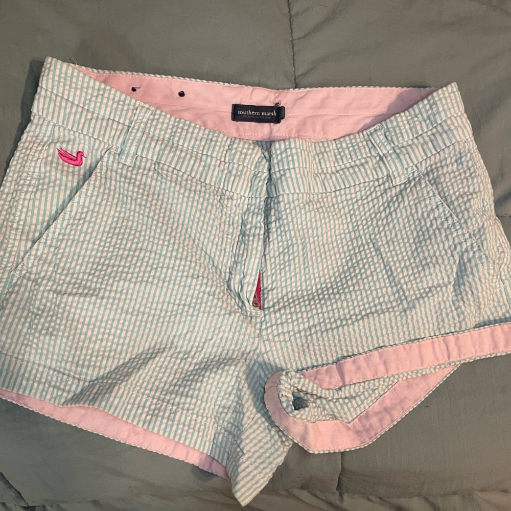Southern marsh seersucker shorts